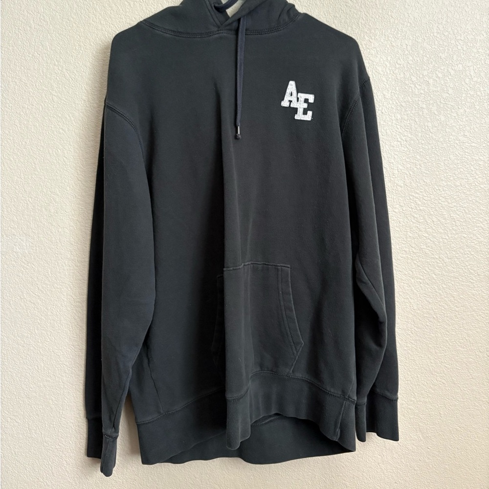American Eagle Outfitters Black Hoodie with Green Label